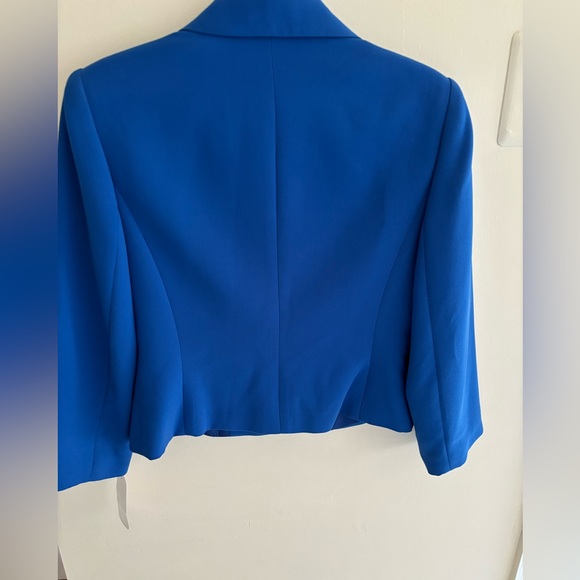 NWT Calvin Klein Blue Cropped Blazer with Notched Lapel - Picture 11 of 12